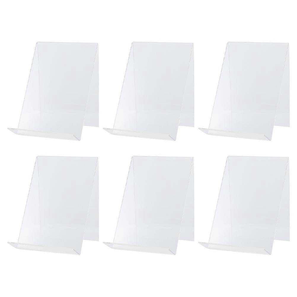 Acrylic Book Rack for Home Use Transparent Display Stand with Slip Resistant Bottom 6 Pieces