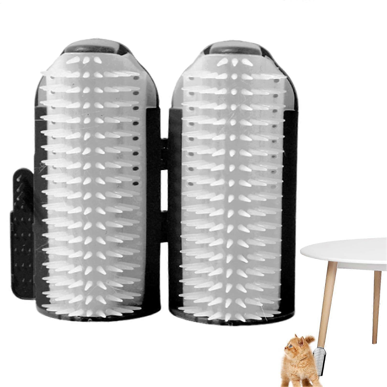 Cat Corner Scratcher for Wall - Soft Massage Comb with Catnip for Long and Short Hair Cats and Dogs - Black