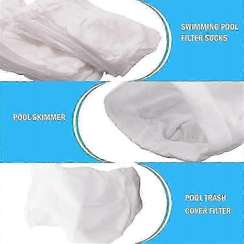 20-Pack Reusable Ultra-Fine Mesh Pool Filter Socks for Debris Collection