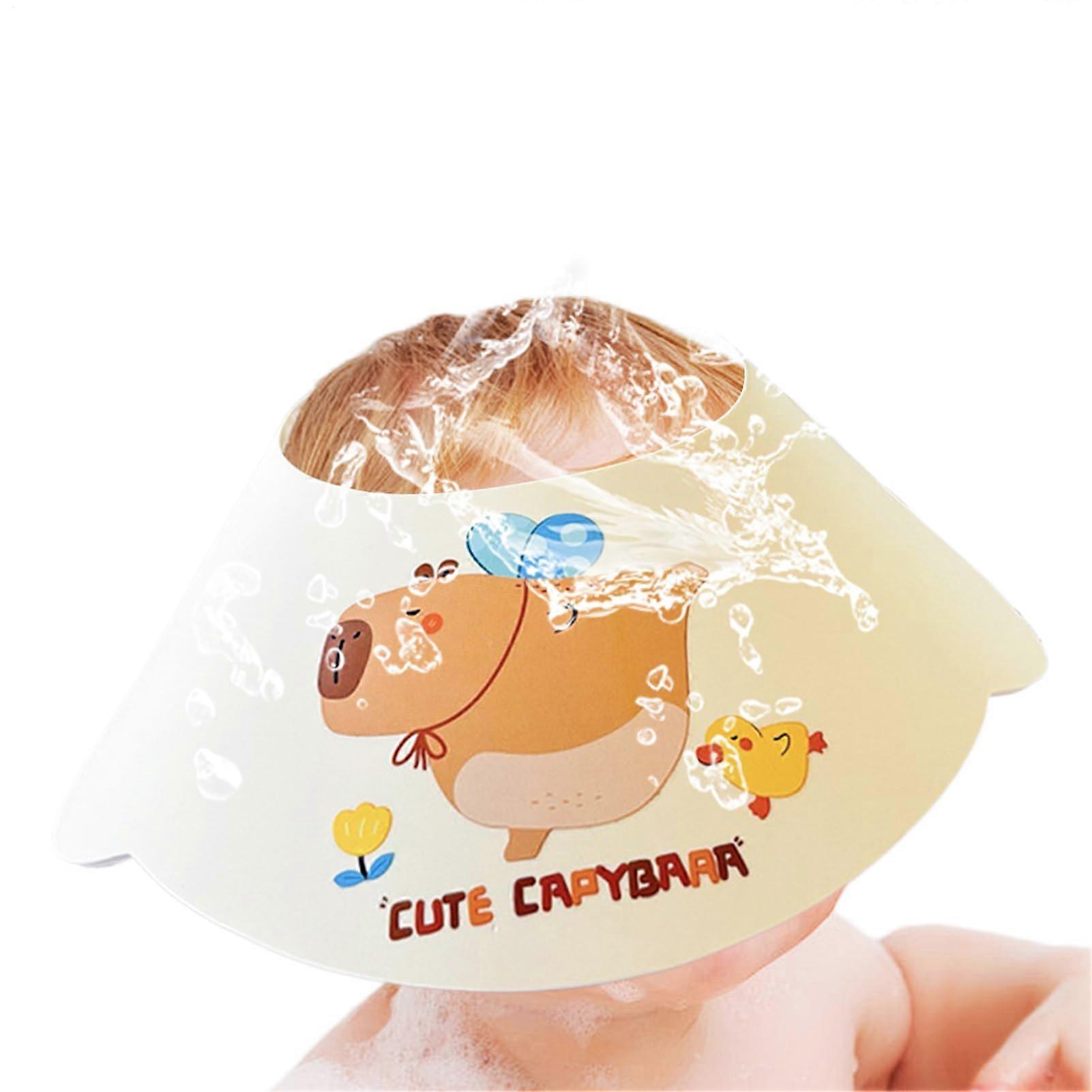 Baby Duschhaube | Capybara Design Shower Cap With Splash Guard, Soft Waterproof Bath Accessory For Parent-Child Bathing