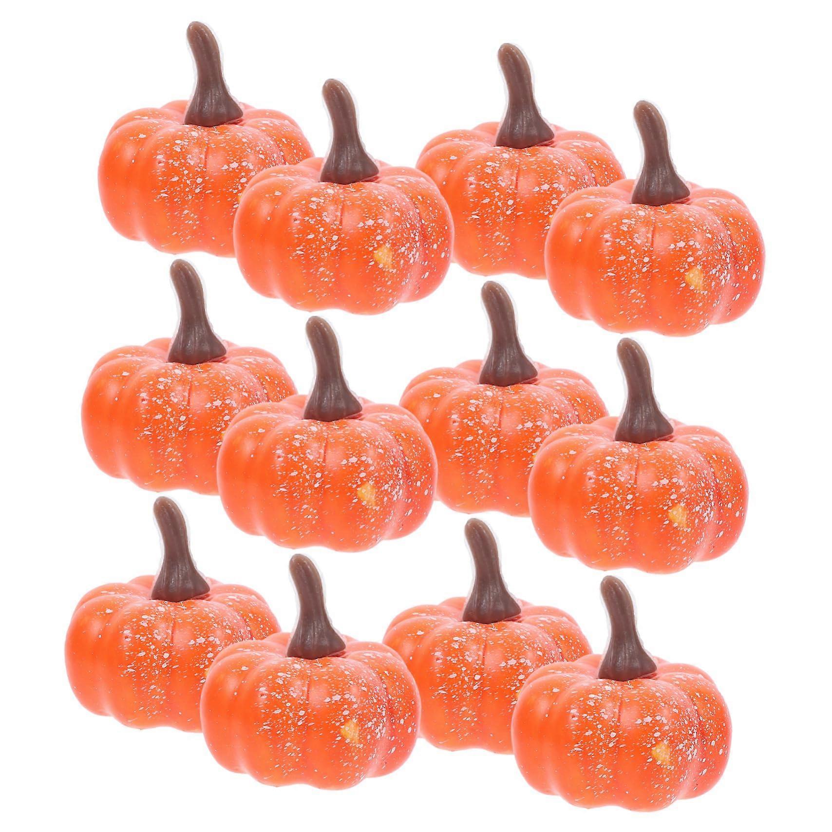 12 Pieces Artificial Pumpkin Autumn Decorations for Halloween, and Realistic Pumpk for Creative Photos and DIY Projects