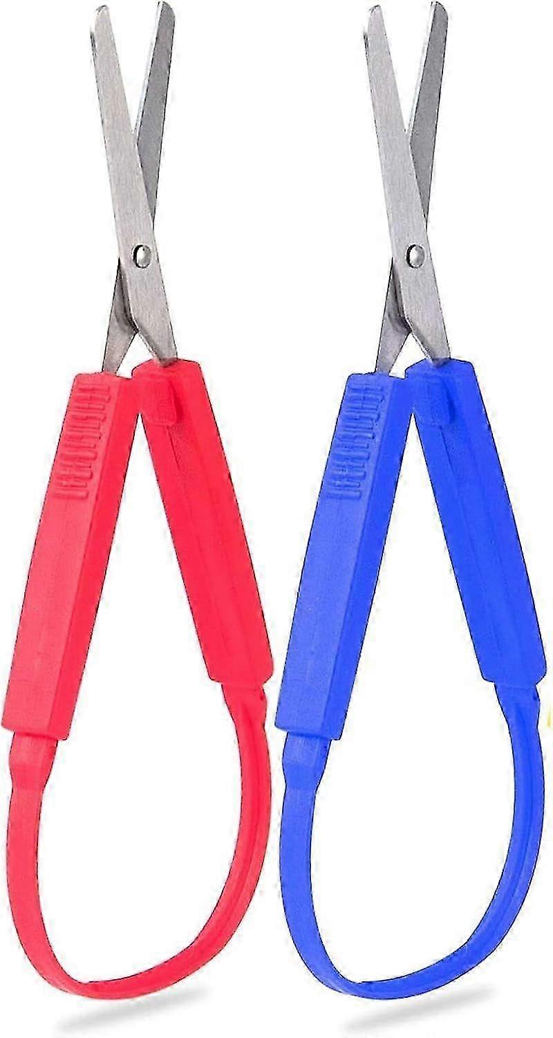2-Pack Loop Handle Self-Opening Scissors for Children and Adults with Special Needs and Paper Work