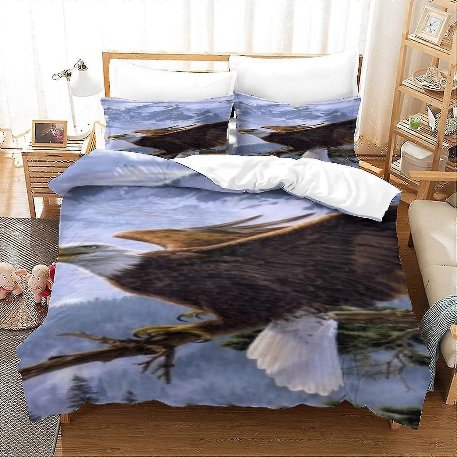 Animal Art 3D Printed Duvet Cover Bedding Set with Zipper, Soft and Easy Care for Young Adults and Kids