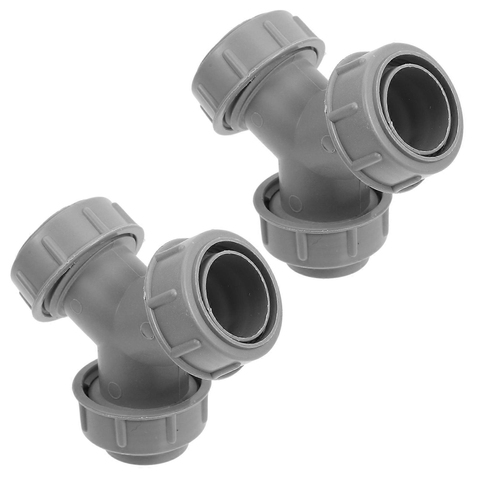 Y Shape PVC Drain Pipe Adapter 2pcs, Durable Kitchen Sink Hose Connector, Leakproof Plumbing Joint for Effortless Installation Waste Pipe Fitting