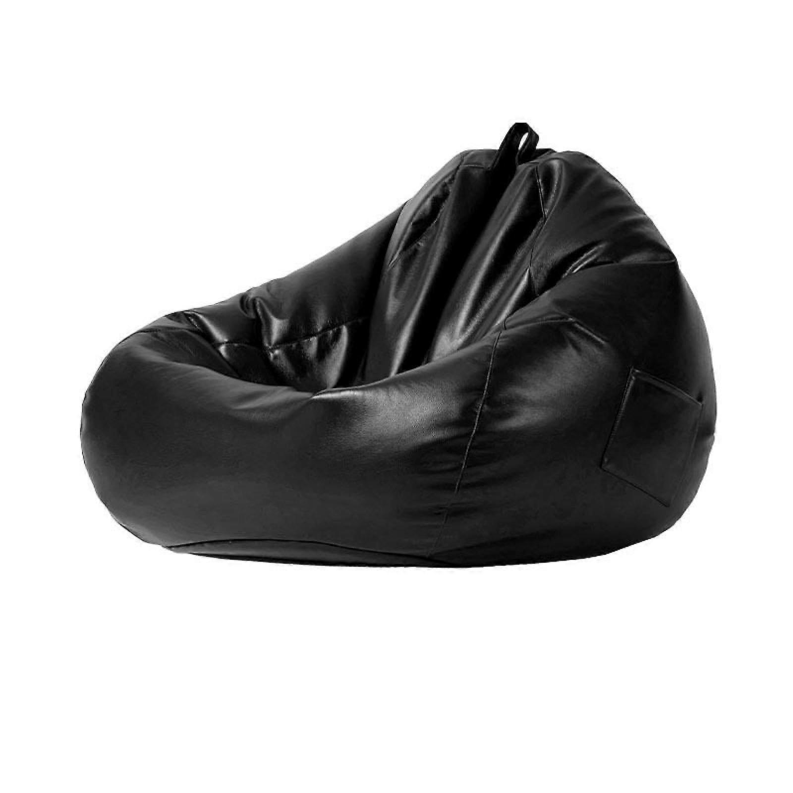 Floor Cushion Bean Bag Lazy Sofa Cover Fabric Sofa Cover Single Bedroom Sofa Unfilled 90 x 110 cm Black (No Filler) Black 90*110CM