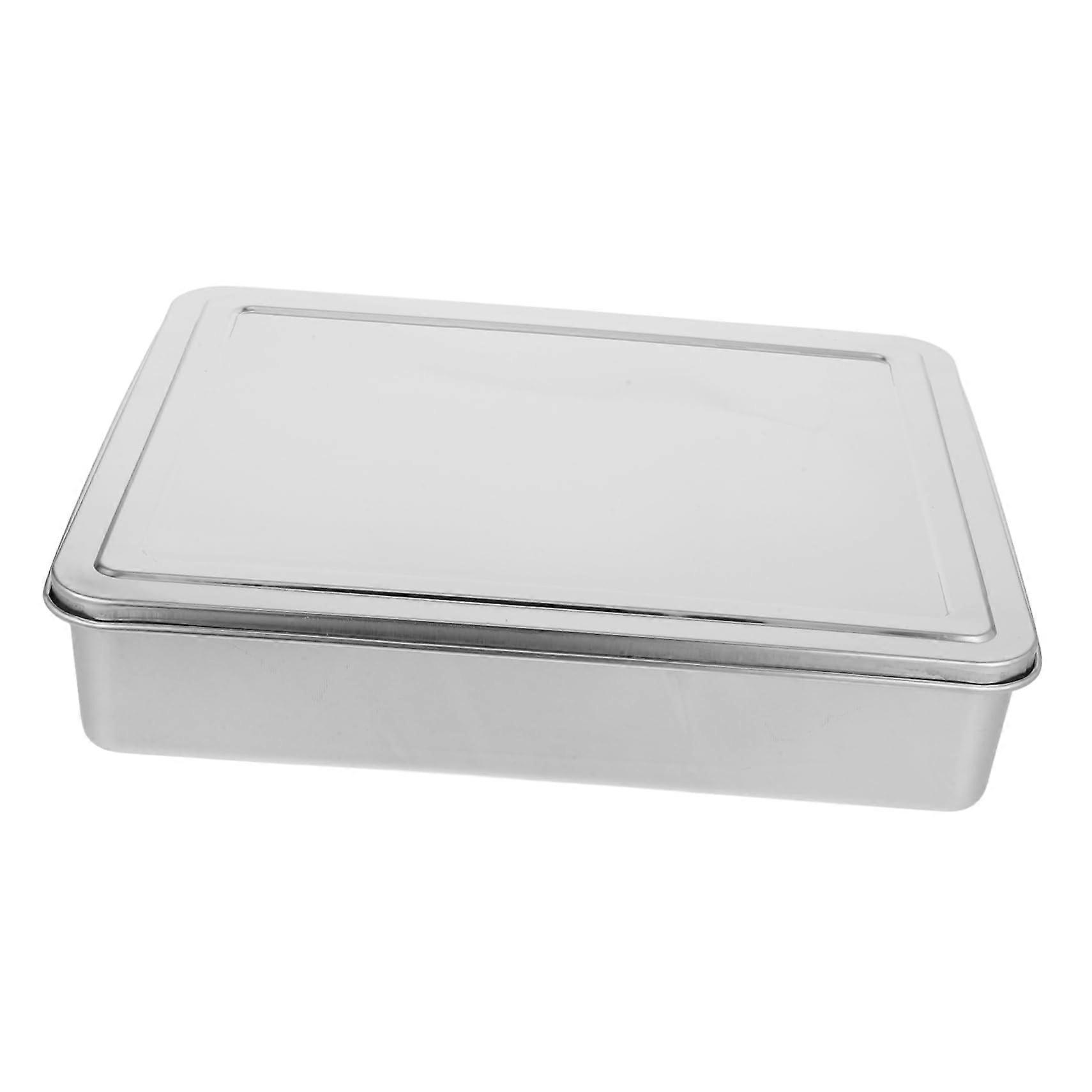 Cake Mould with Lid, Rectangular Shape with Lid, Tin Cake Moulds with Lid, Bakeware for Cakes, Brownies, Casseroles, Silver