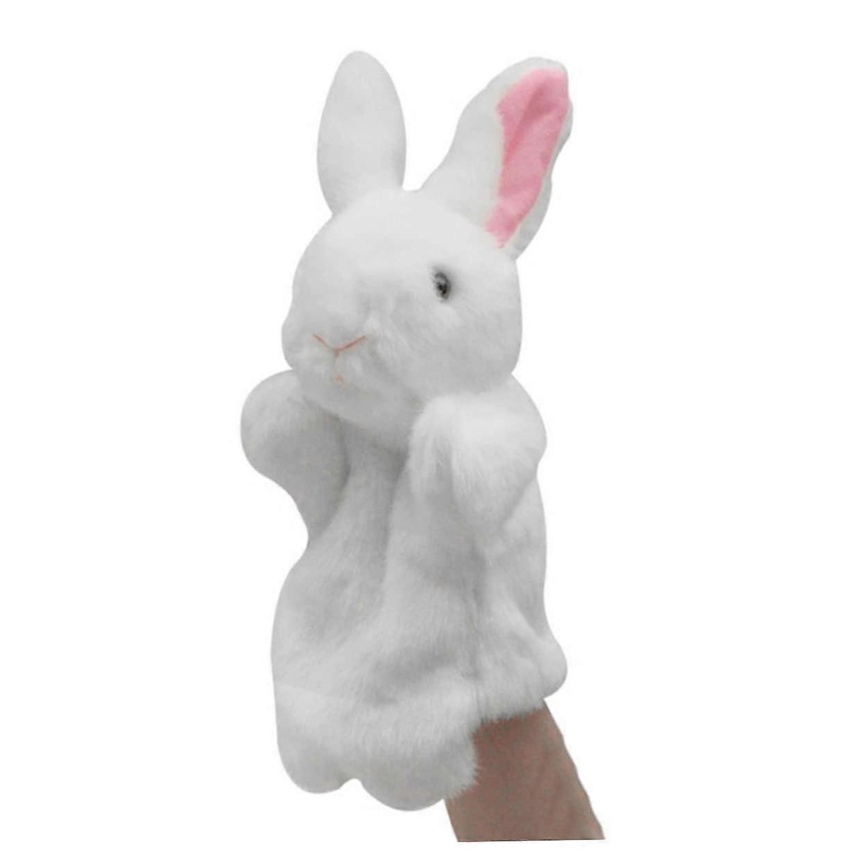 1Stück Süße Plüsch Handpuppe Weißer Hase Plush Hand Puppet White Bunny Storytelling and Role Play Safe For Creative Play