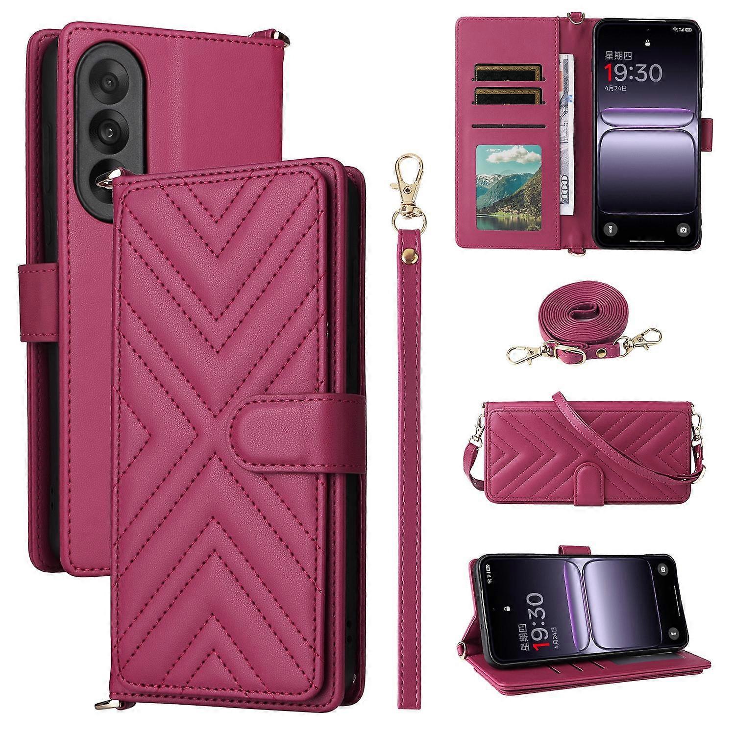 For OnePlus Nord 5 5G Ace 5 Ultra 5G Case with Shoulder Wrist Strap Leather Phone Cover Stand Wallet