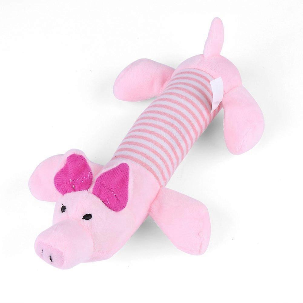 Dog Toy Squeaky Chew Plush Toy for Small Medium Dogs Puppies Pink Durable Soft Material
