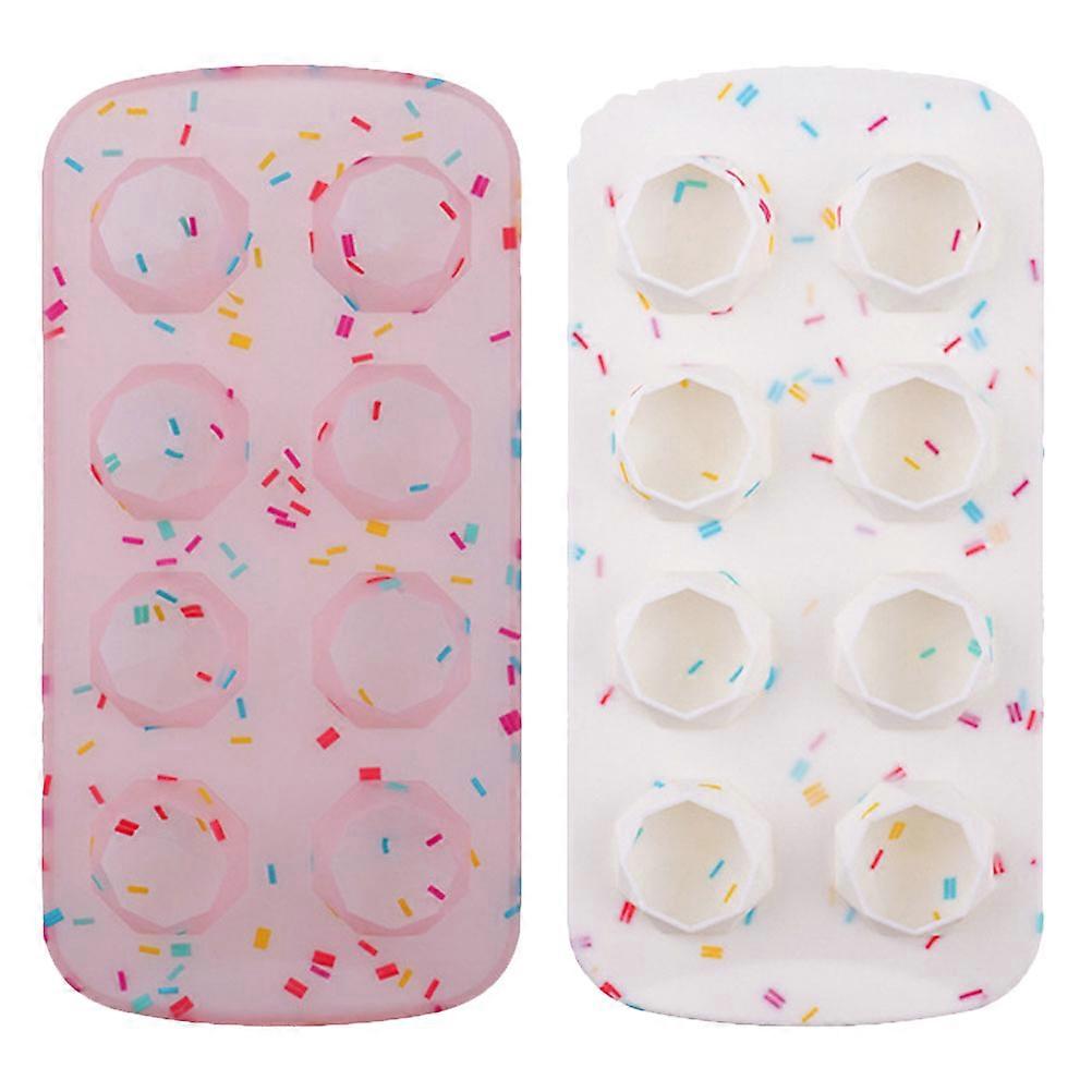 Cupcake Pan Silicone Ice Cube Mold Jelly Colors 2Pcs For Home Users And Party Organizers
