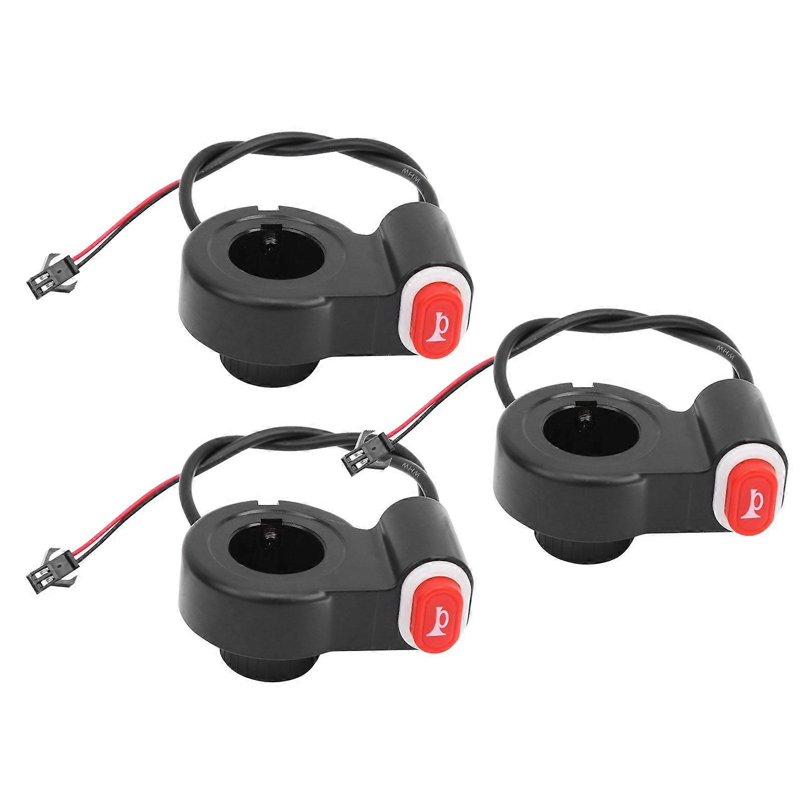 3pcs Electric Bicycle Scooter Horn Switch Button Plastic Waterproof Horn Switch for HandlebarYMQX)