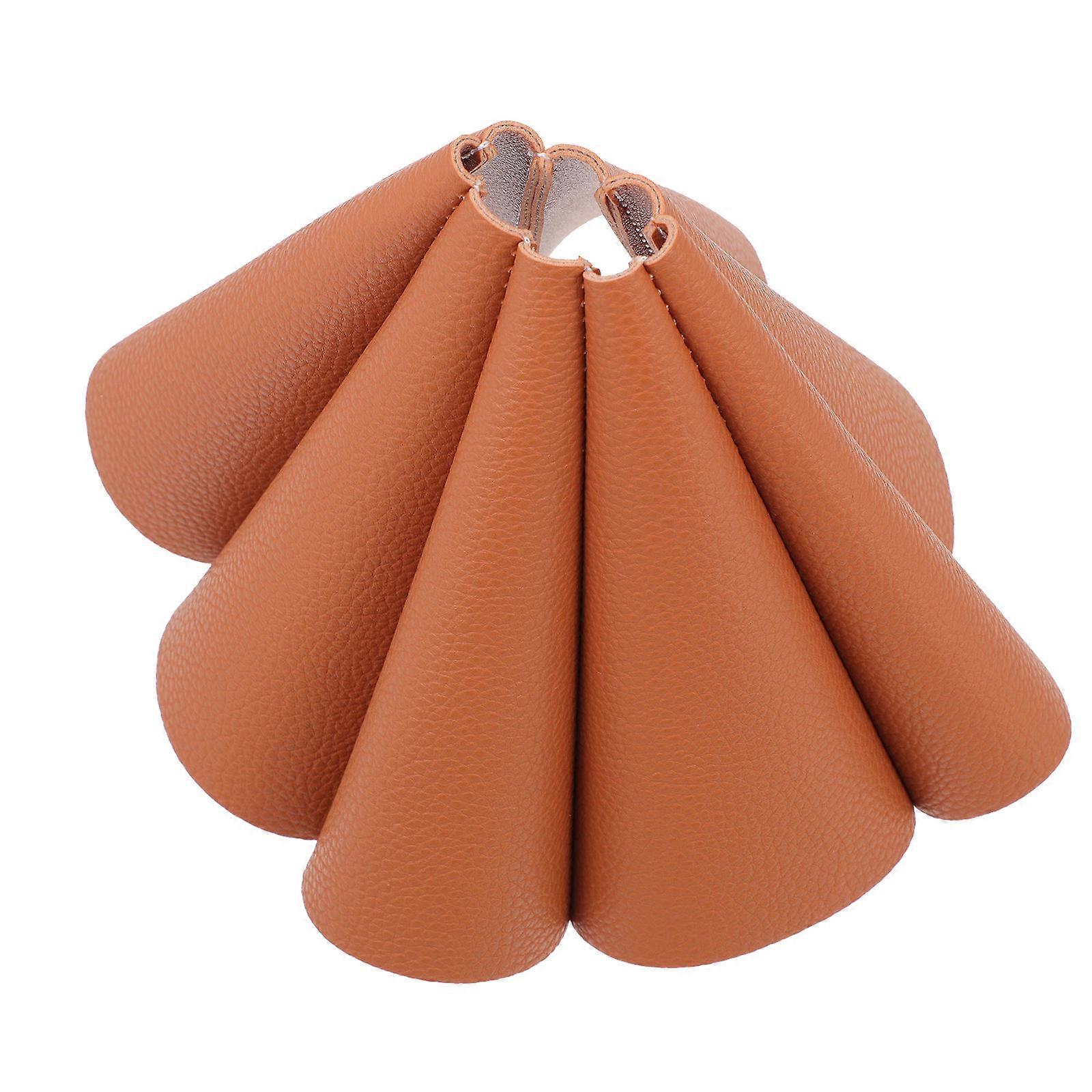 Modern Lamp Cover Interior Designers Simple Style Flower Shaped Brown Leather 1Set
