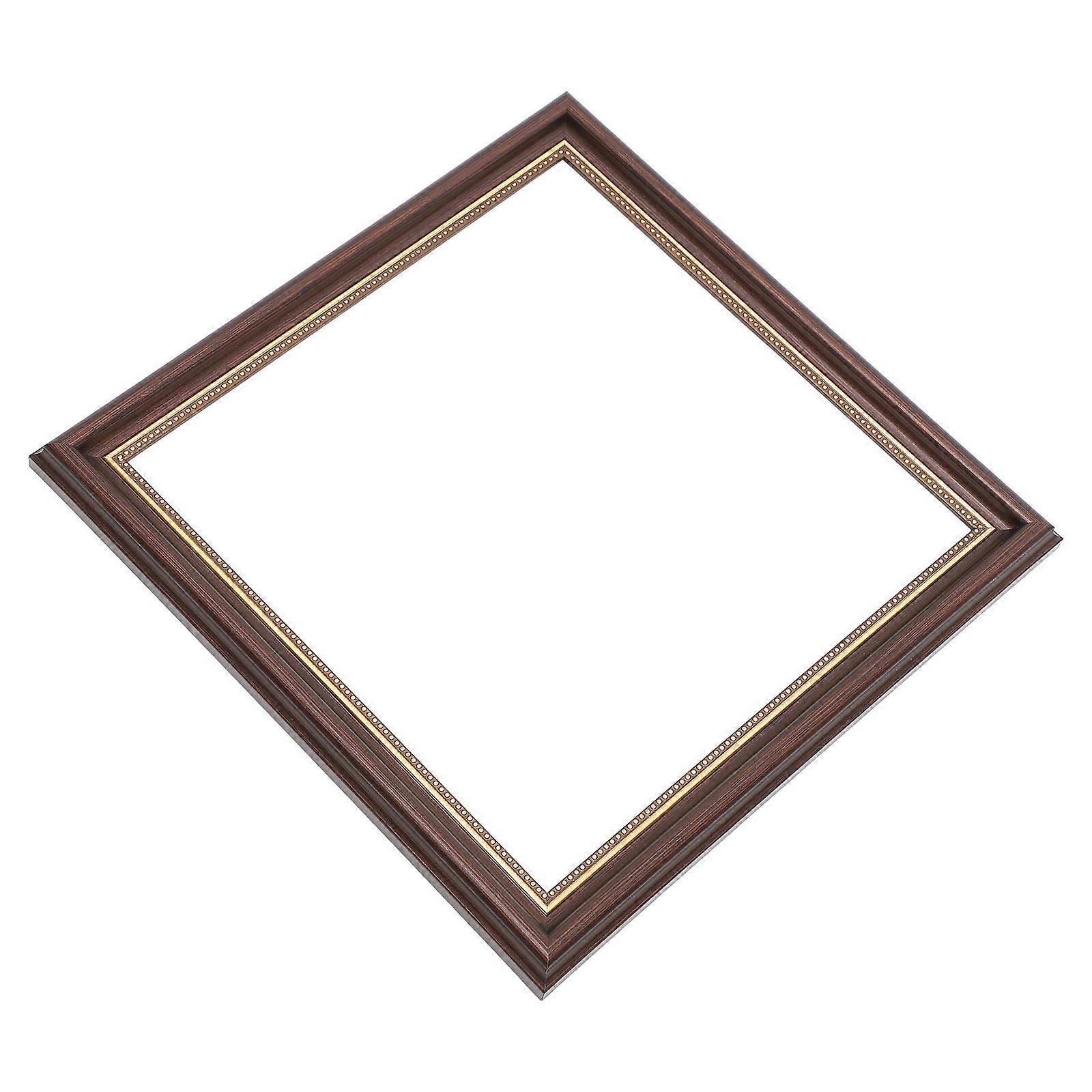 Canvas Floating Frame Resin Home Decoration Wall Mountable Square Coffee 35.00X35.00X2.50CM Living Room Bedroom 1Set