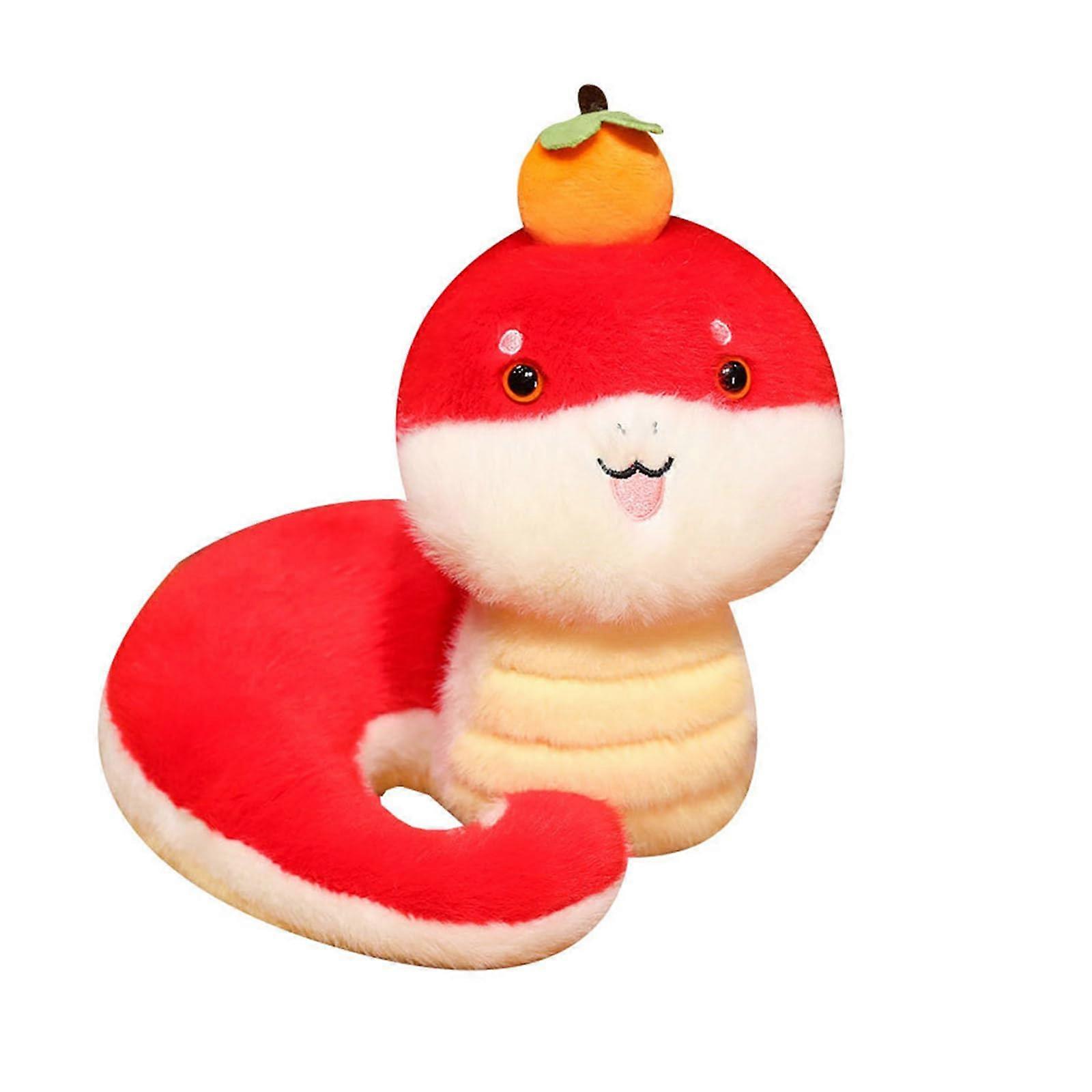 Plush Toy Cartoon Snake Year Mascot Toy Soft Snake Figure Snake Mascot Photo Studio Props Red
