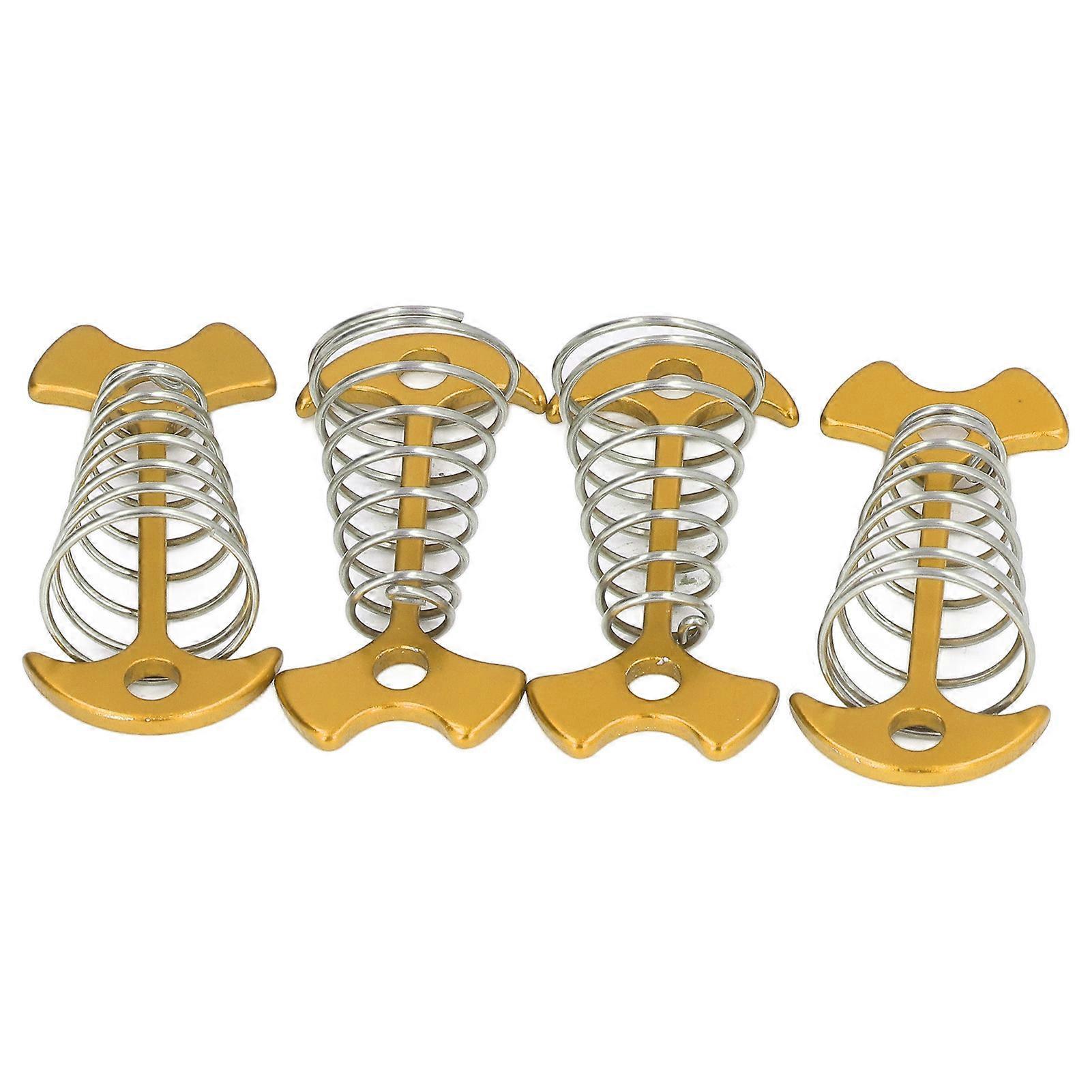 4pcs Fishbone Tent Nails Aluminum Alloy Stainless Steel Extended Plank Floor Canopy Stakes with Spring