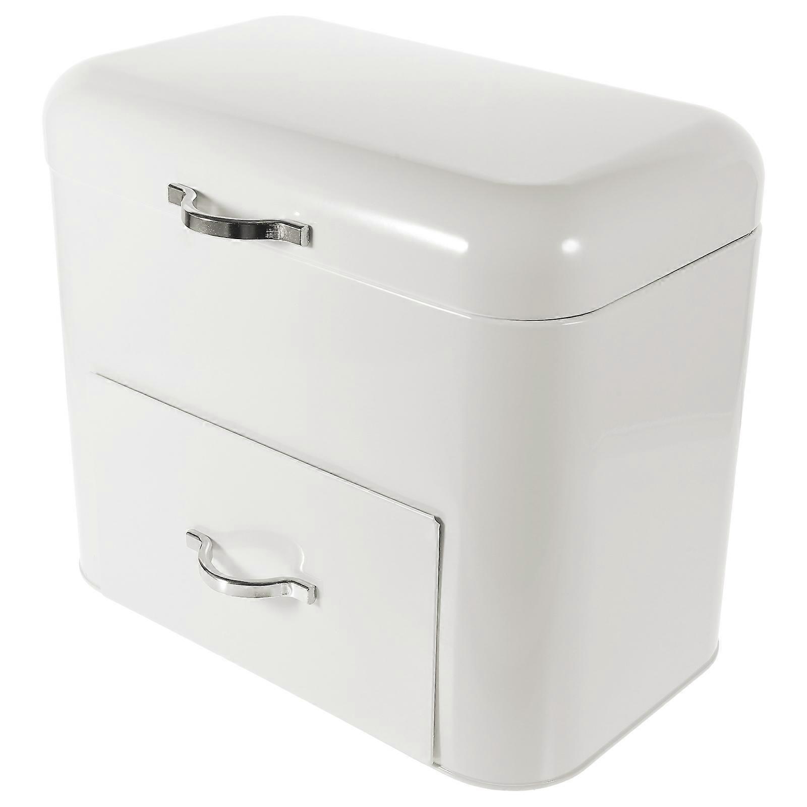 Metal Bread Box White Bread Storage Container for Storage Use