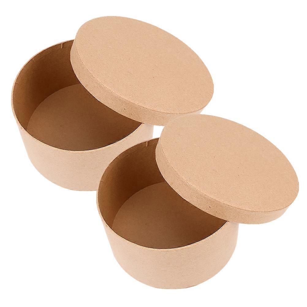 Kraft Paper Box Round Shape Elegant Appearance Ideal For Small Items present Packaging Minimalist Design 2Pcs