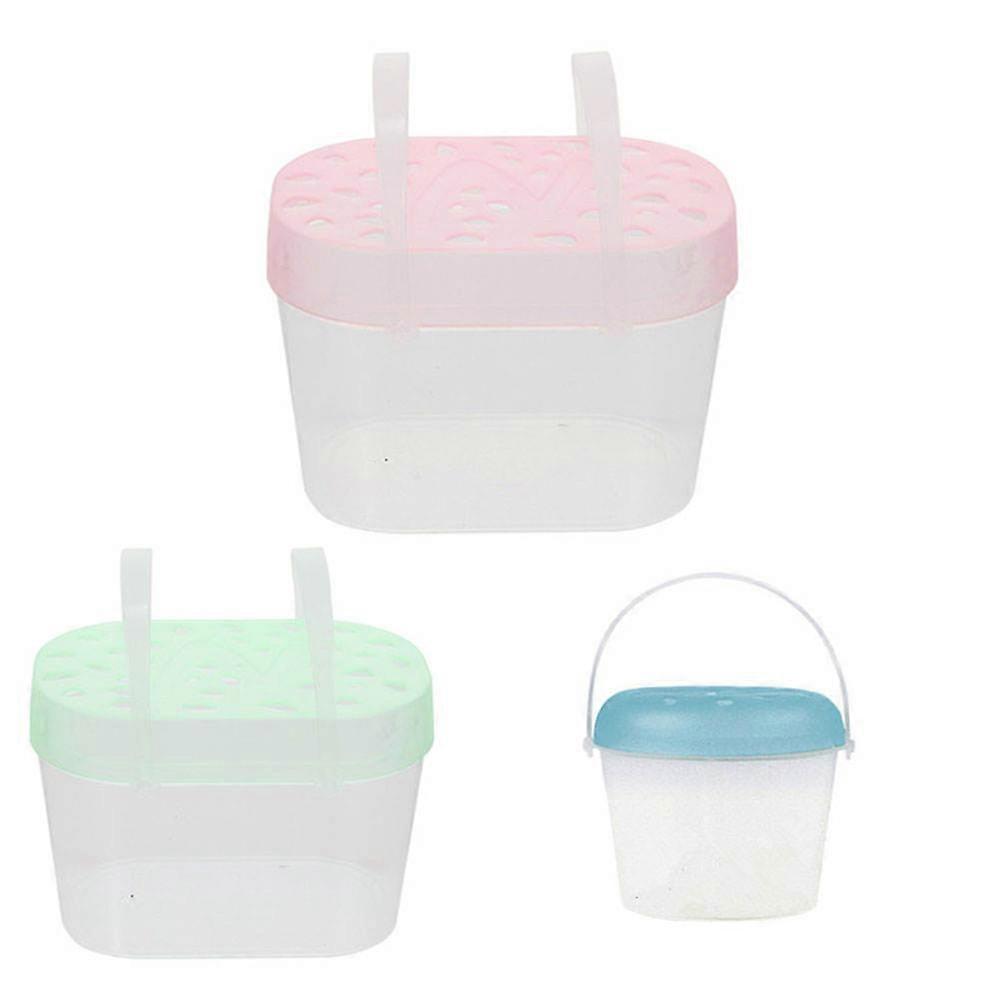Plastic Feeding Boxes for Small Animals with Breathing Holes Assorted Color 3 Pieces Portable