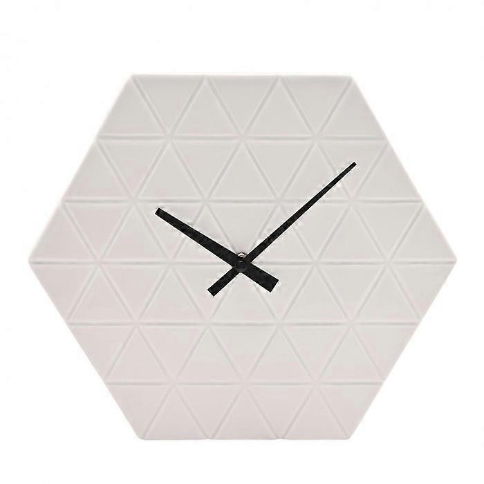 Interval Hexagon Porcelain Wall Clock - White