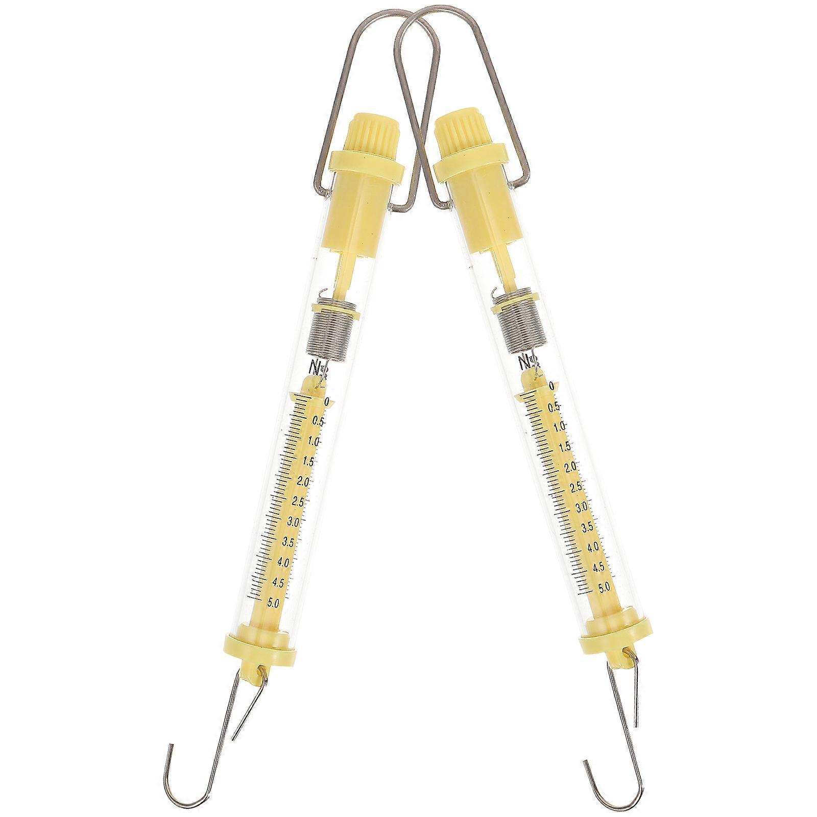 2pcs Scientific Newton Force Spring Scales, Tubular Design with Clear Calibration for Physics Experiments and Teaching Laboratory Use