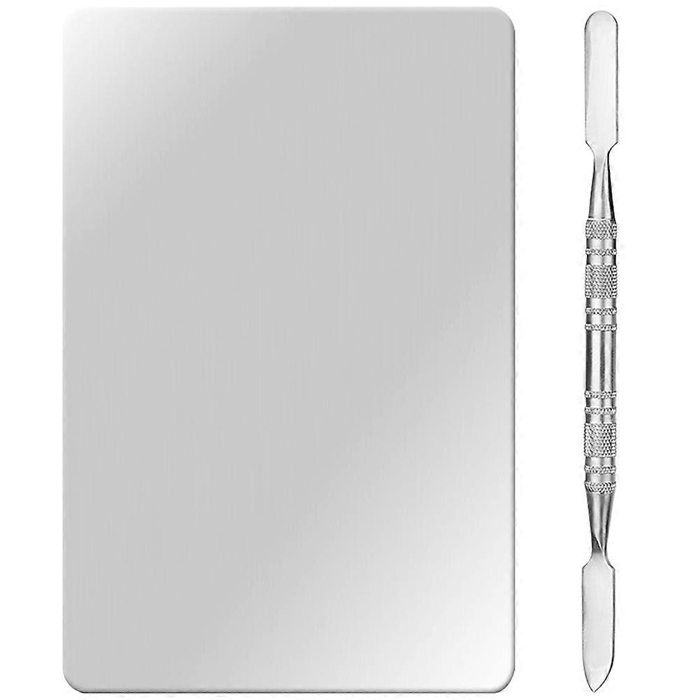 Makeup Plate with Set for Nail Art Silver Color 1 Piece