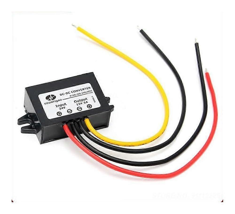 Voltage Regulator Rectifier Portable Waterproof DC-DC Step-Down Converter 24V To 12V, 5A, 60W, Automotive Power Supply