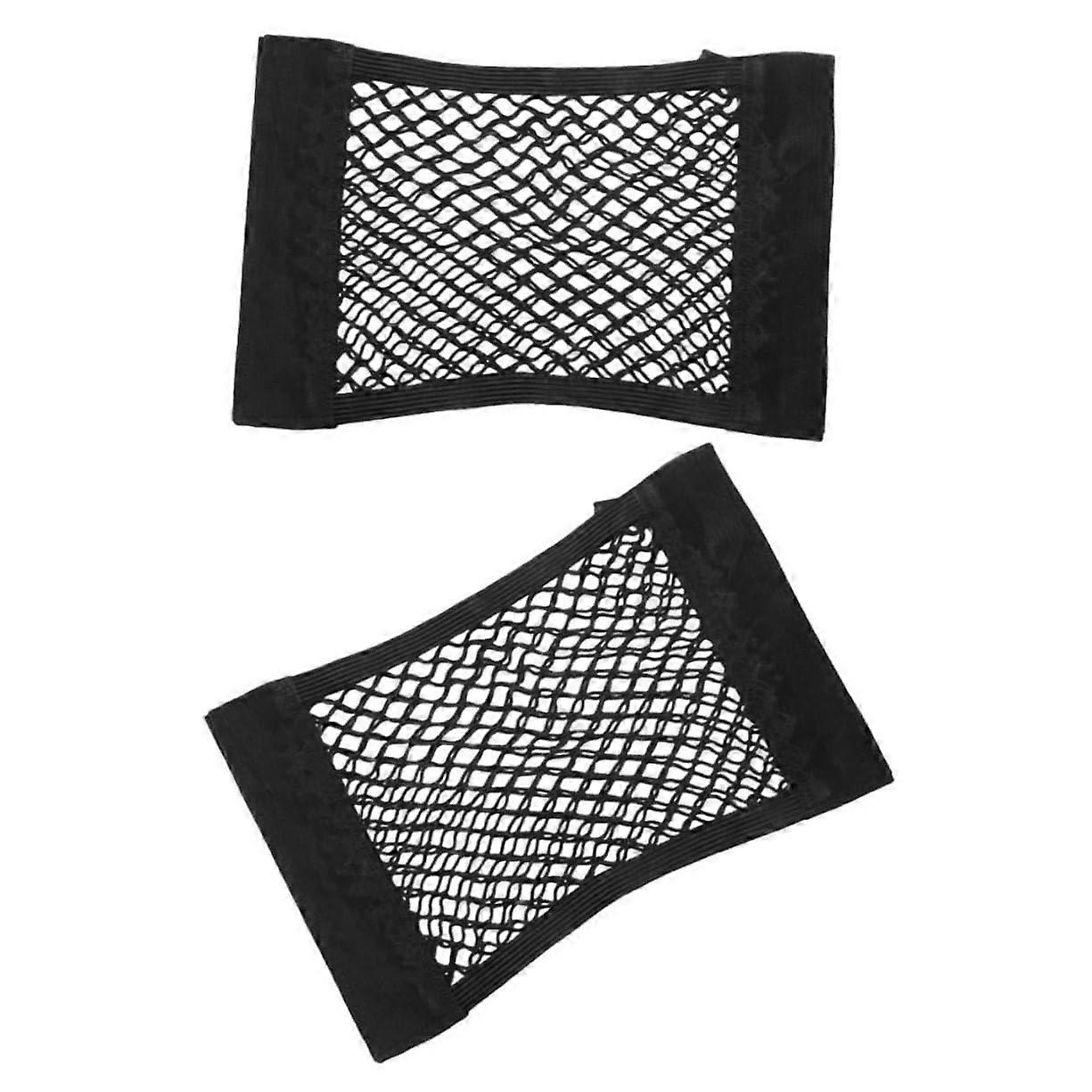 2 Pieces Trunk Organizer Double-Layer Net Oxford Material Practical Storage Solution for Cars Pickup Trucks
