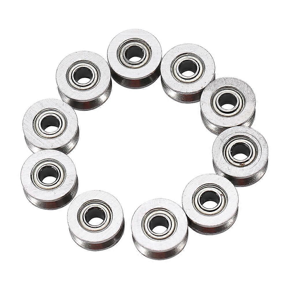 10pcs U624ZZ U Groove Ball Bearing Guide Pulley For Rail Track Linear Motion System 4*13*7mm