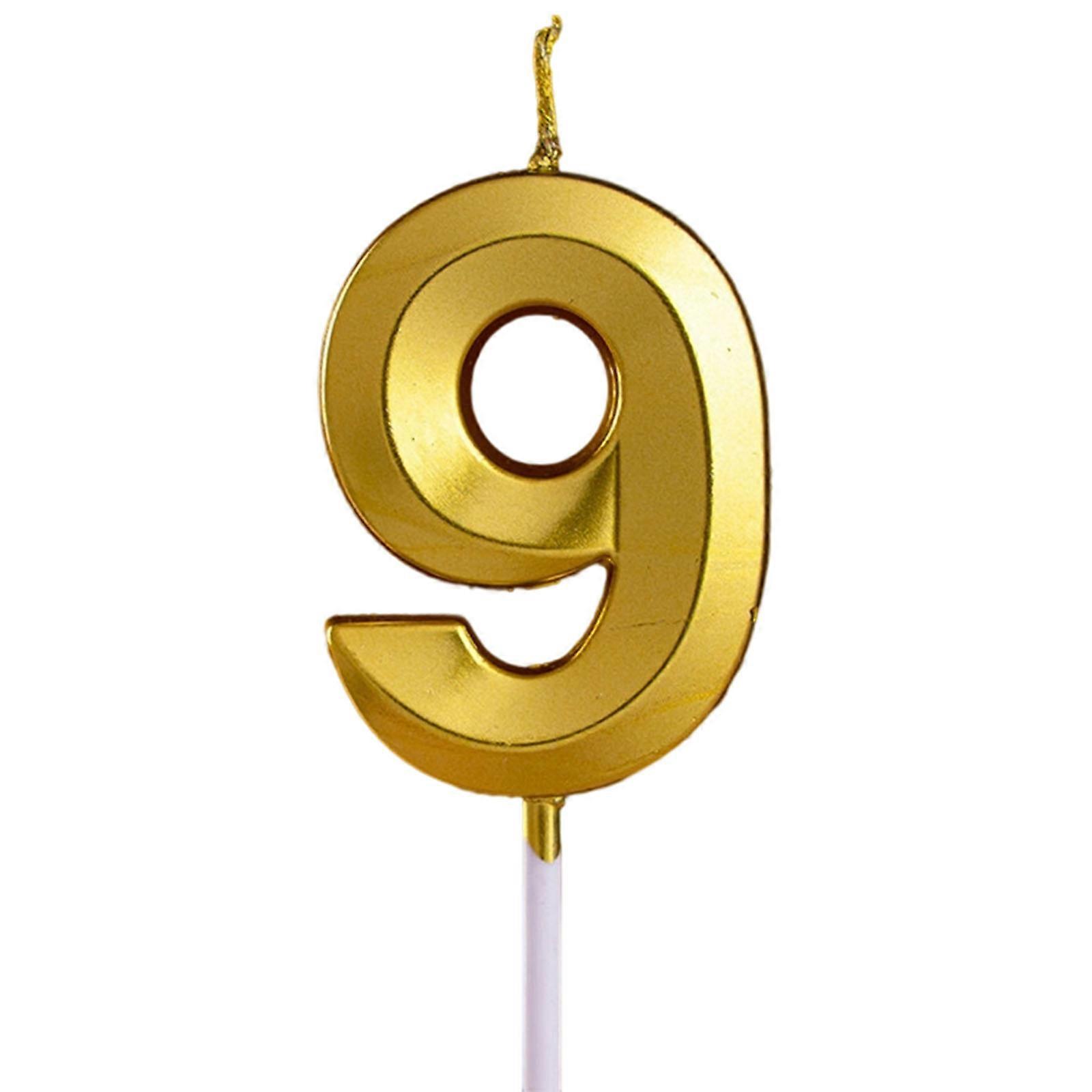 Gold Color Birthday Cake Candle Smokeless Not Toxic Wax Decorative Number Digits 0 to 9 For Celebration Multicolor