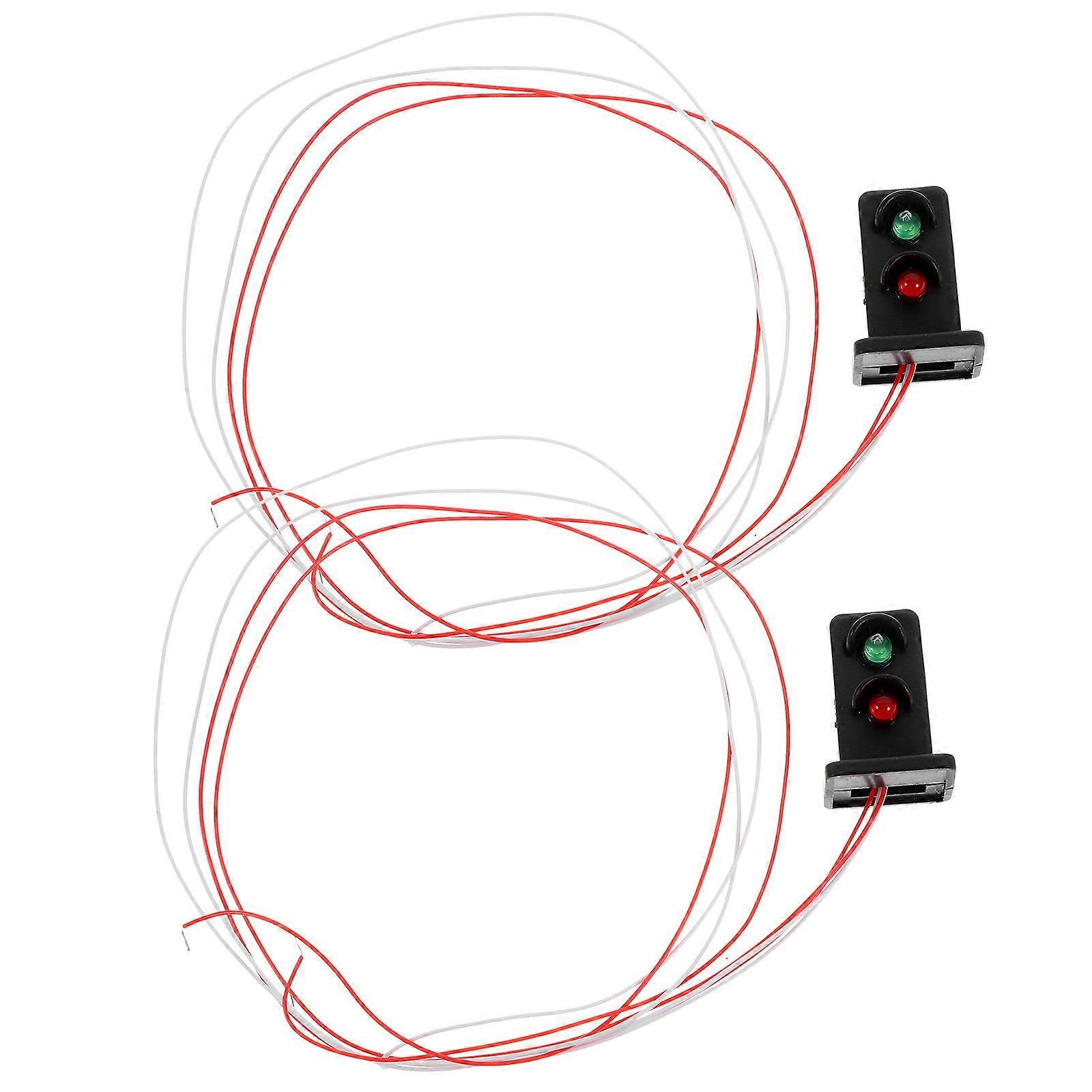 2pcs Mini Sand Table Traffic Signal Light Model DIY Lamp for Train Scene Decoration, Compact Accessory for Realistic Landscape and Sand Table