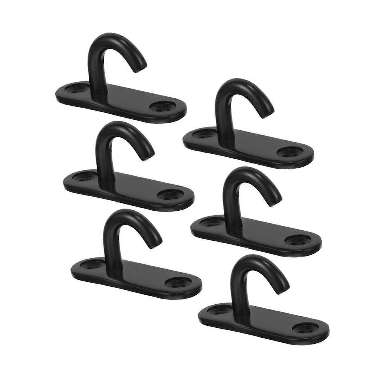 Wall Hooks 6-Piece, Robust Ceiling Hooks For Pad Eye Plate Hooks, Indoor Outdoor Home Garden Mounting