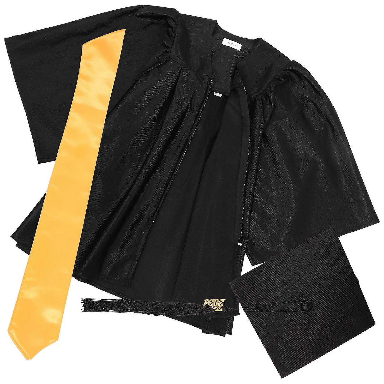 Graduation Cap and Gown Set – Durable Outfit with Hidden Zipper and Center Pleating for Kindergarten and Primary School Ceremonies
