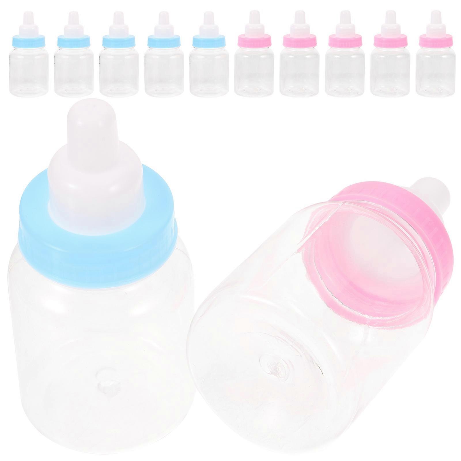 12pcs Creative Cartoon Mini Feeding Bottle Transparent Nursing Bottle for