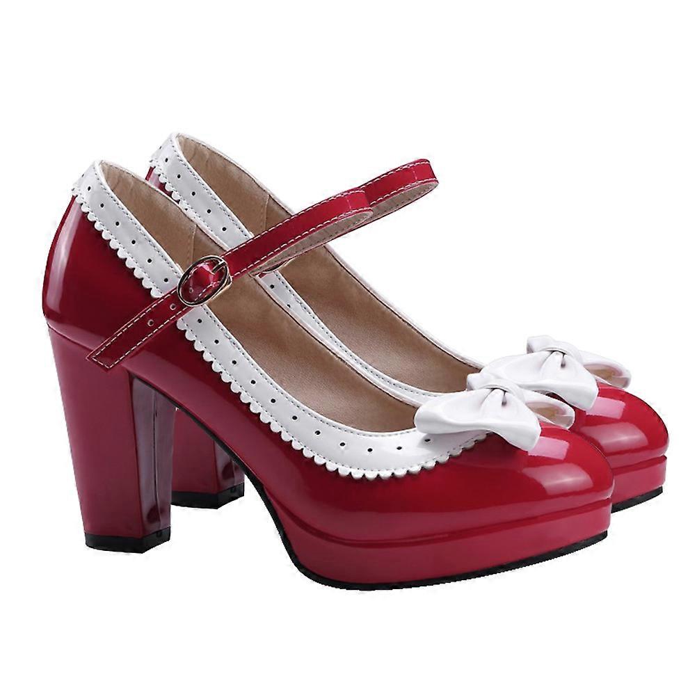 أحذية لوليتا منصة النساء أحذية رقيقة مواد جلدية مقلدة 1 زوج