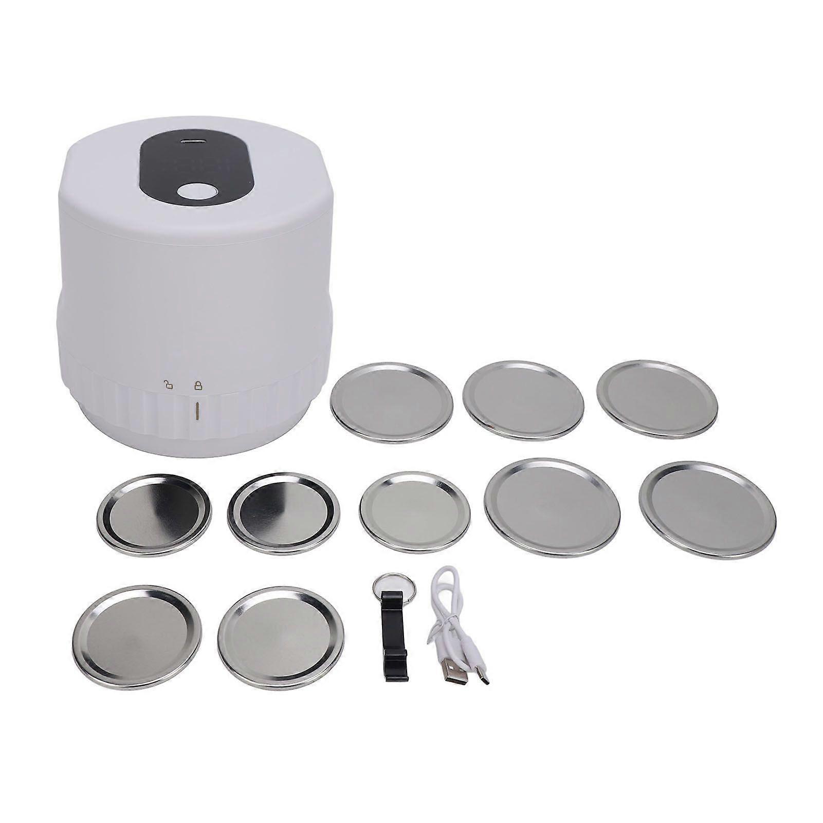 جرة كهربائية فراغ السدادة المحمولة أوتوماتيكية بالكامل قابلة لإعادة الشحن اللاسلكية توفير العمالة 1200 مللي أمبير في الساعة جرة فراغ آلة الختم للسفر إلى المنزل نزهة بيضاء