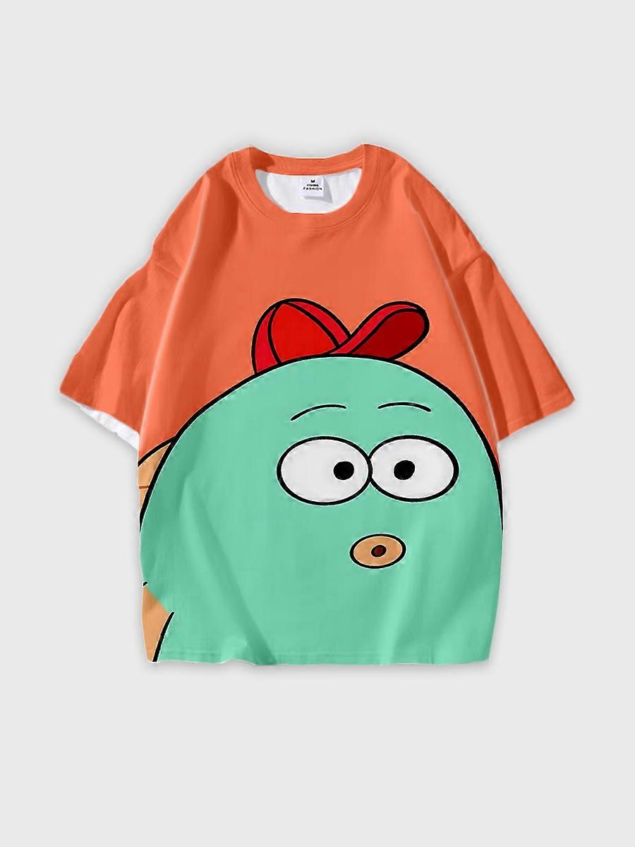 T-shirt round neck Anime Pattern loose short sleeve D1408