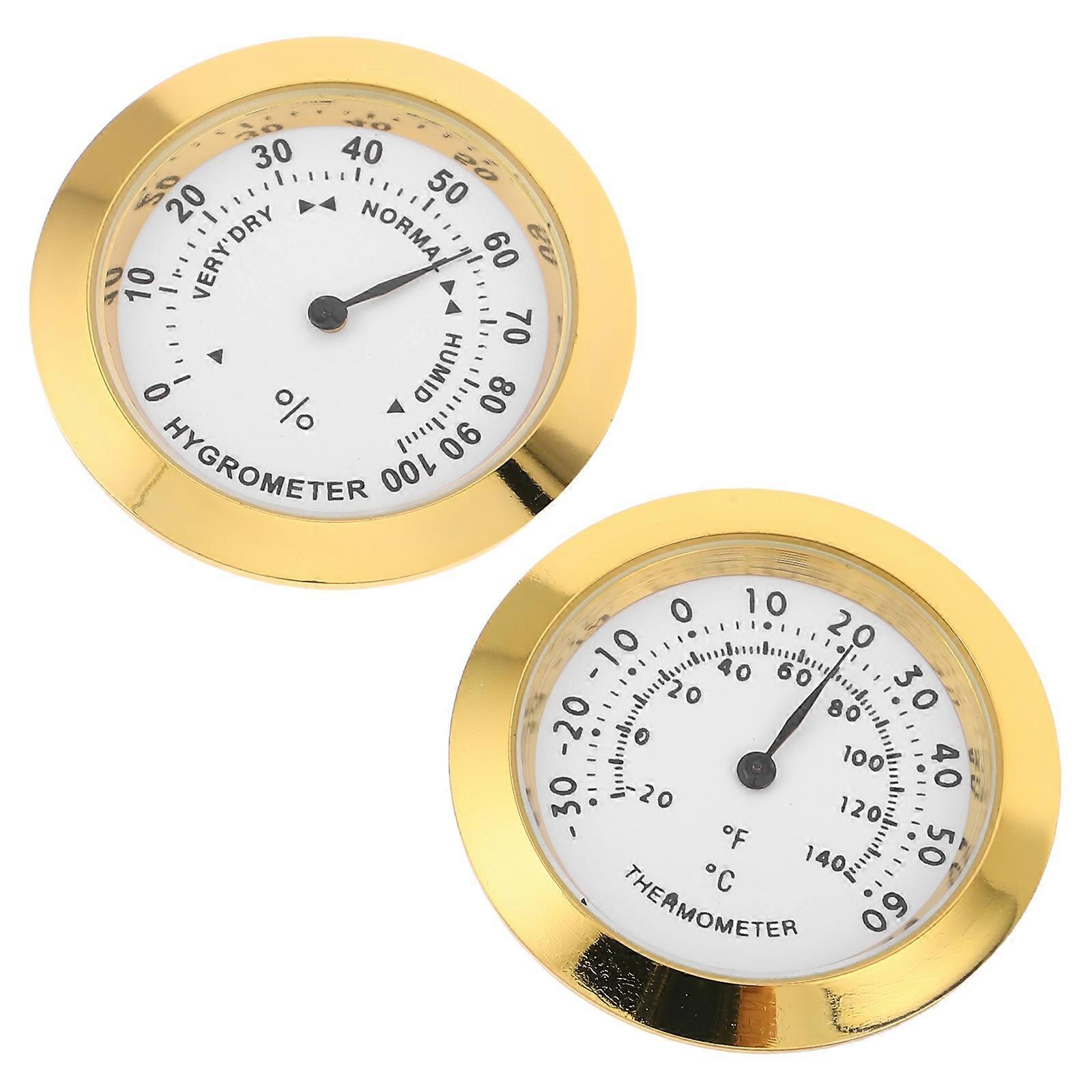 Temperature Gauge And Humidity Meter Round For Guitar Case Various Environments High Precision Sensor 2Pcs