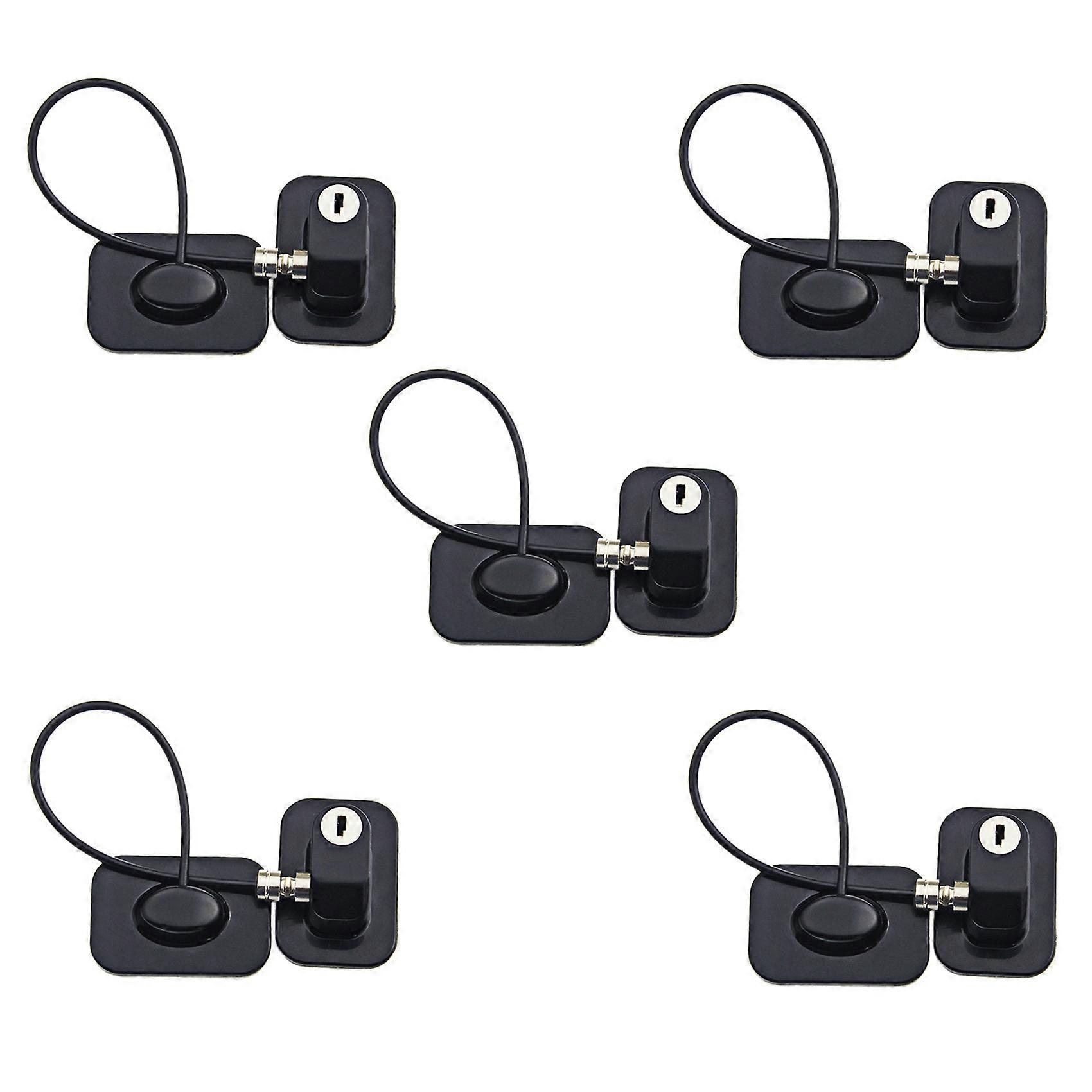 5X Window Restrictors with Safety Lock Cable, No Screws Required to Avoid Damage and the Safety