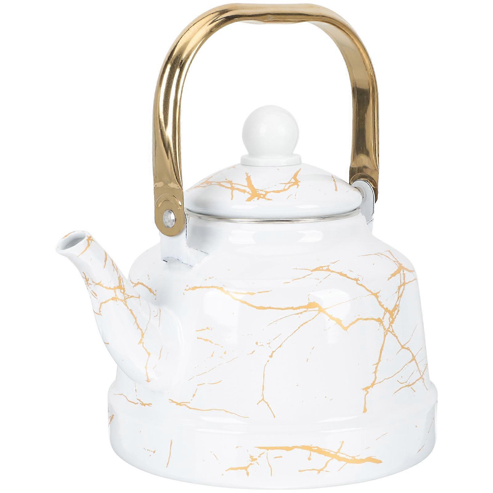 Retro Tea Kettle Enamel Coated Modern Enamel Teapot For Induction Cooker Use Adults 24.6x22.5cm Size Assorted Color Boiling Water 1Pack