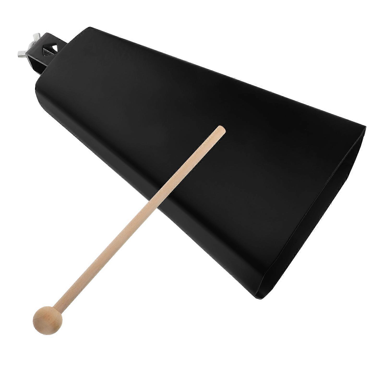 Black Iron Cowbell with Stick Set for Drum Percussion Perfect for Sporting Events and Cheering Supplies 1 Set