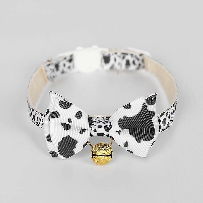 Nylon Adjustable Dog Collar with Leopard, Adjustable Dog Collar, Soft Comfortable Dog Collar, Collar for Dogs and Cats, Black and White