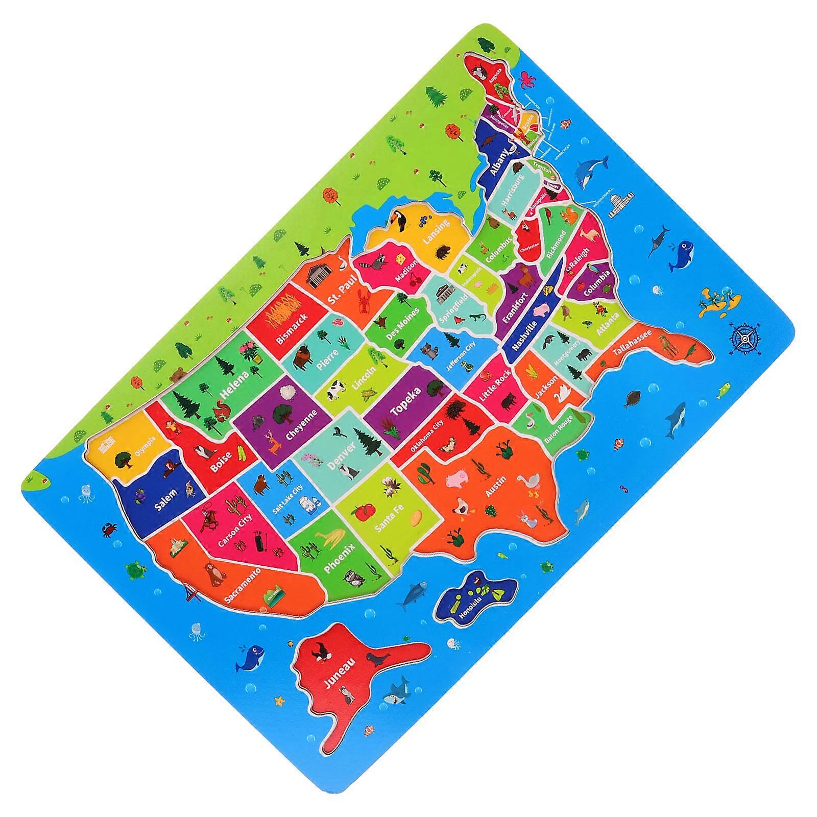 USA Floor Puzzle for Educational Jigsaw Map Fun Learning Spatial Awareness Vocabulary Development for Boys Ages