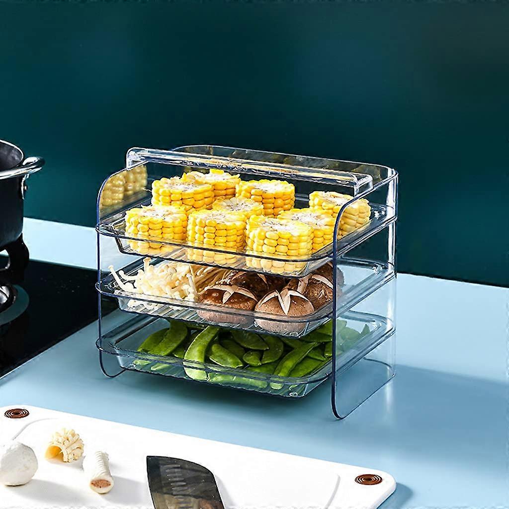 Kitchen Shelf 3Ply for Cooking Tableware Stackable for Serving Fruit Lucency