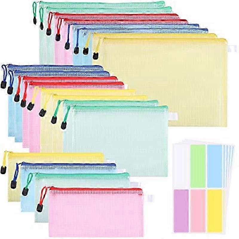 Document Bags A4+A5+A6, File Folder Plastic Zip Pocket Zipper Pocket