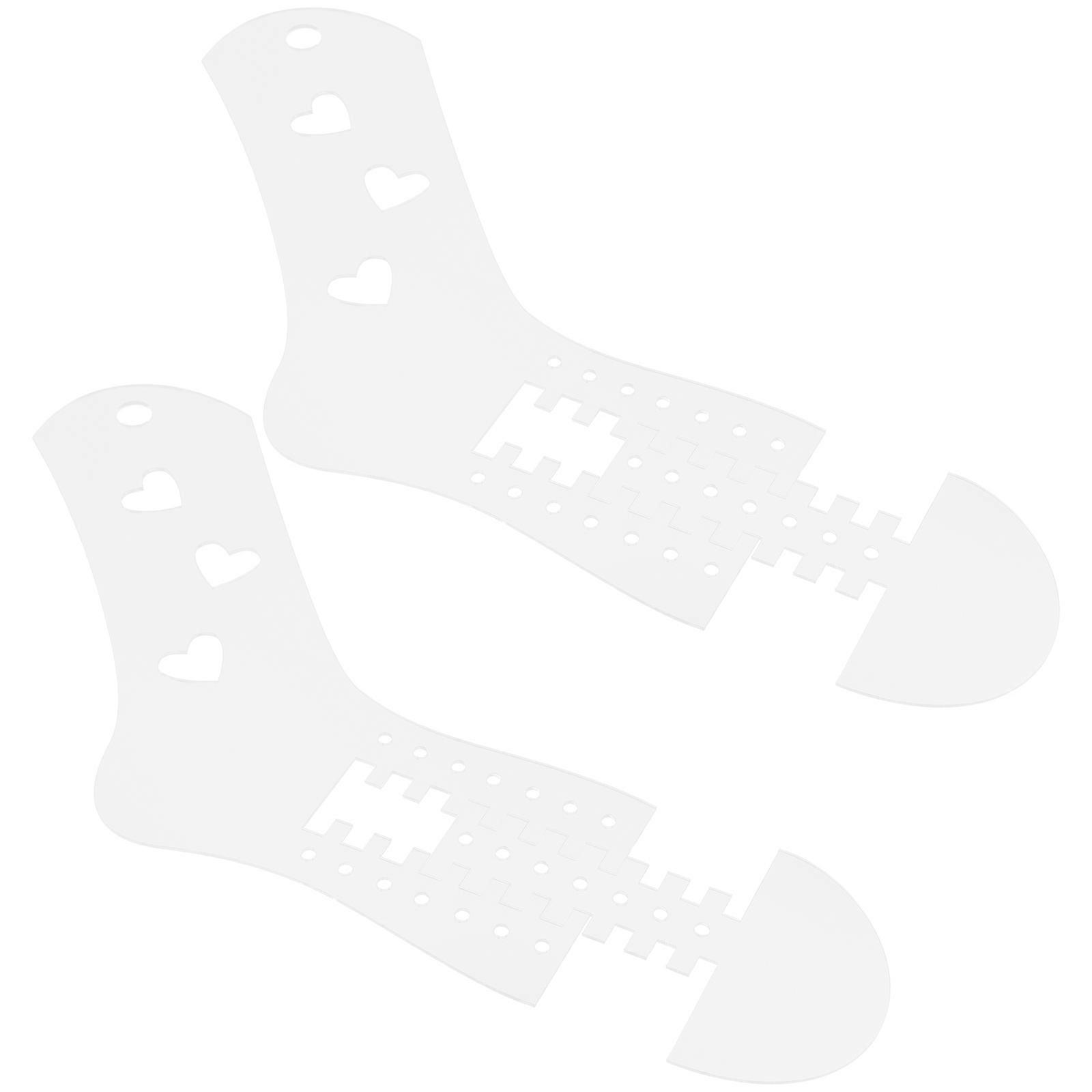 Acrylic Sock Molds Transparent Blockers for DIY Knitting Display Durable Smooth Surface for Crafting and Organizing Striped Socks