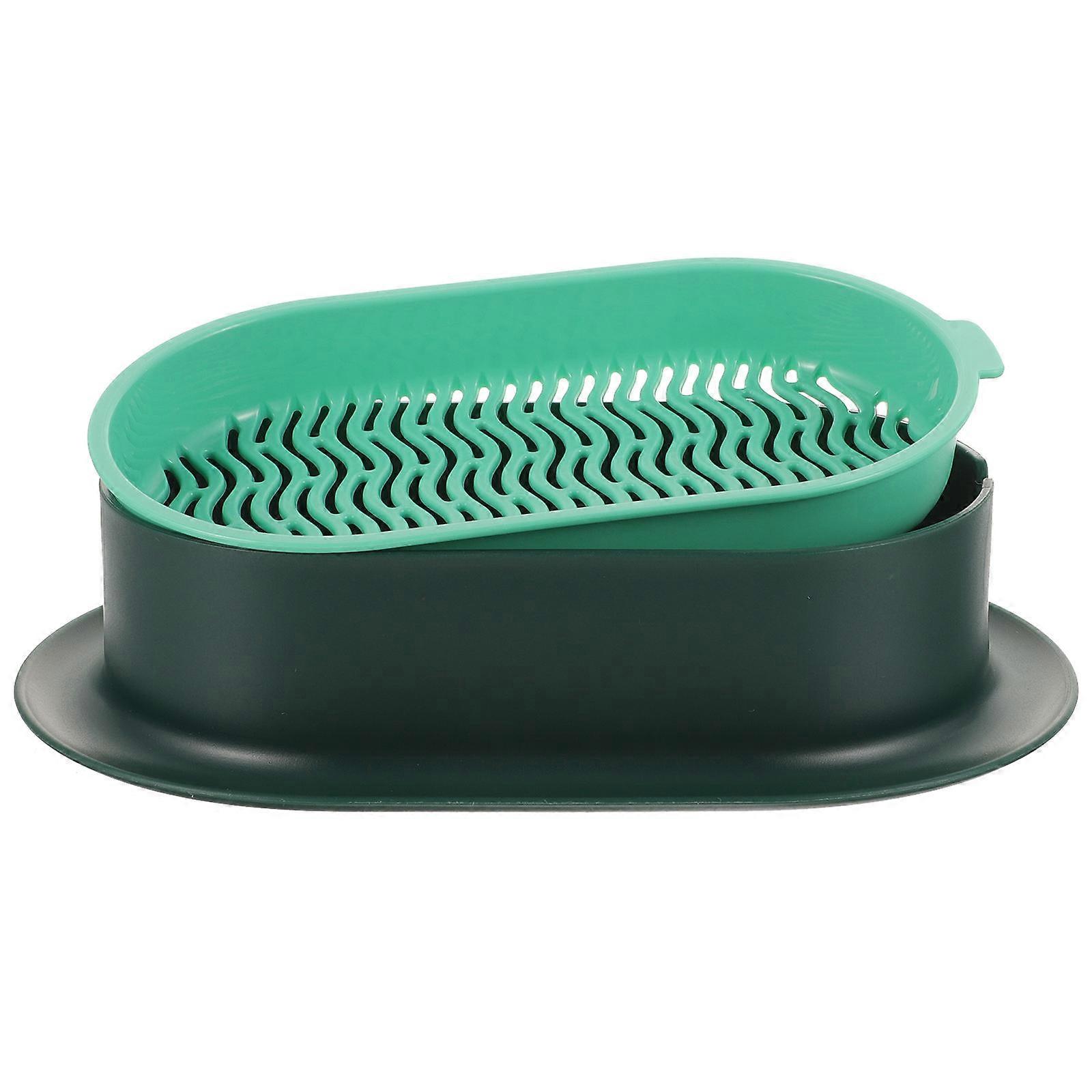 Durable Dark Green Cat Grass Hydroponic Planter for Home Use Compact Plastic Planting Box