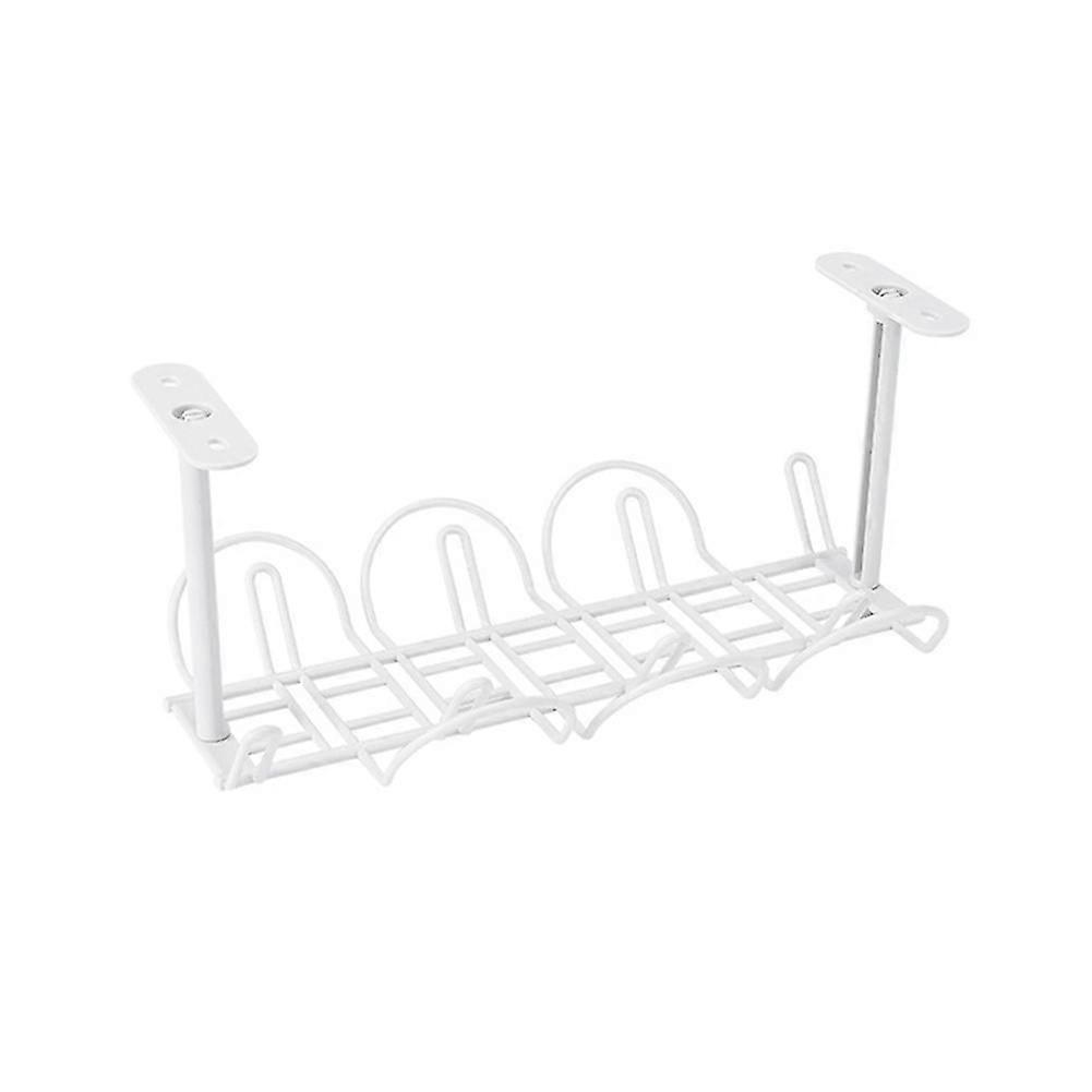 Home Table Bottom Power Socket Holder Hanging Rack Wire Basket Organizer