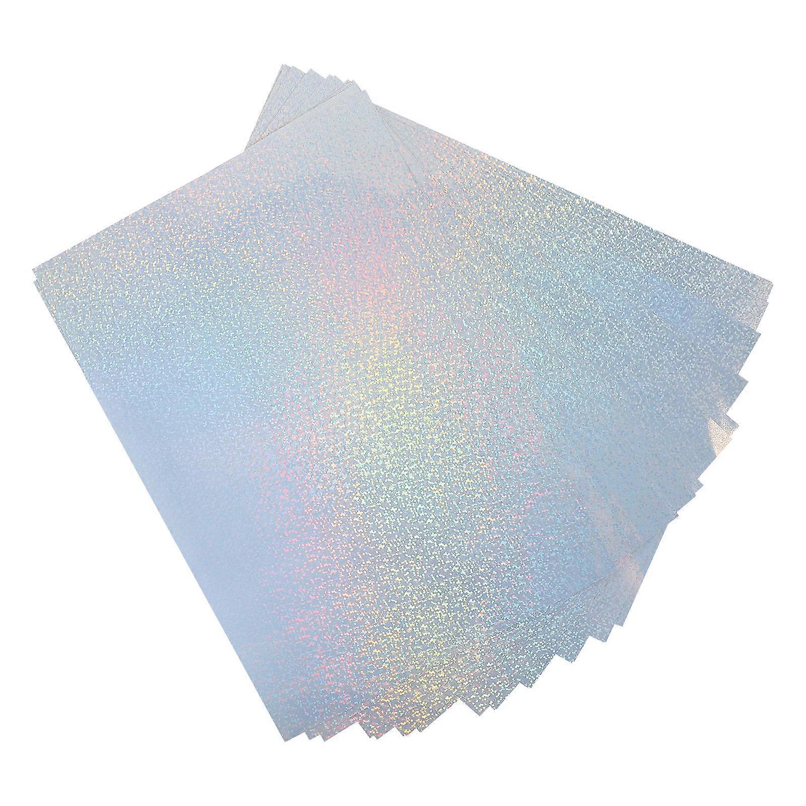 20 Sheets Of Silver Holographic Adhesive Craft Vinyls Ideal For DIY Decoration And Shapes For Artists And Craft Projects