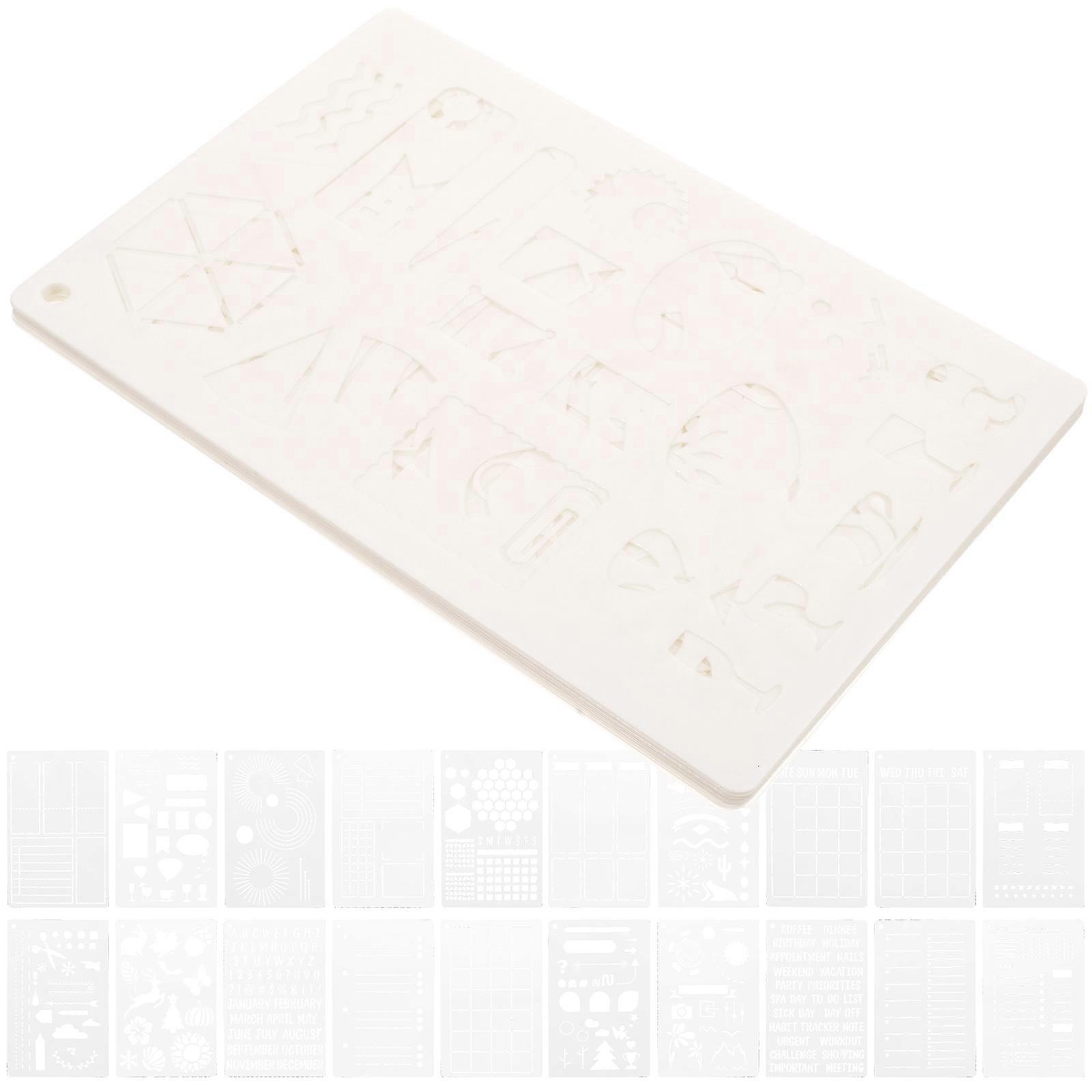 20 Pieces Journal Stencils A5 Size DIY Graffiti Templates with PET Material for DIY Use