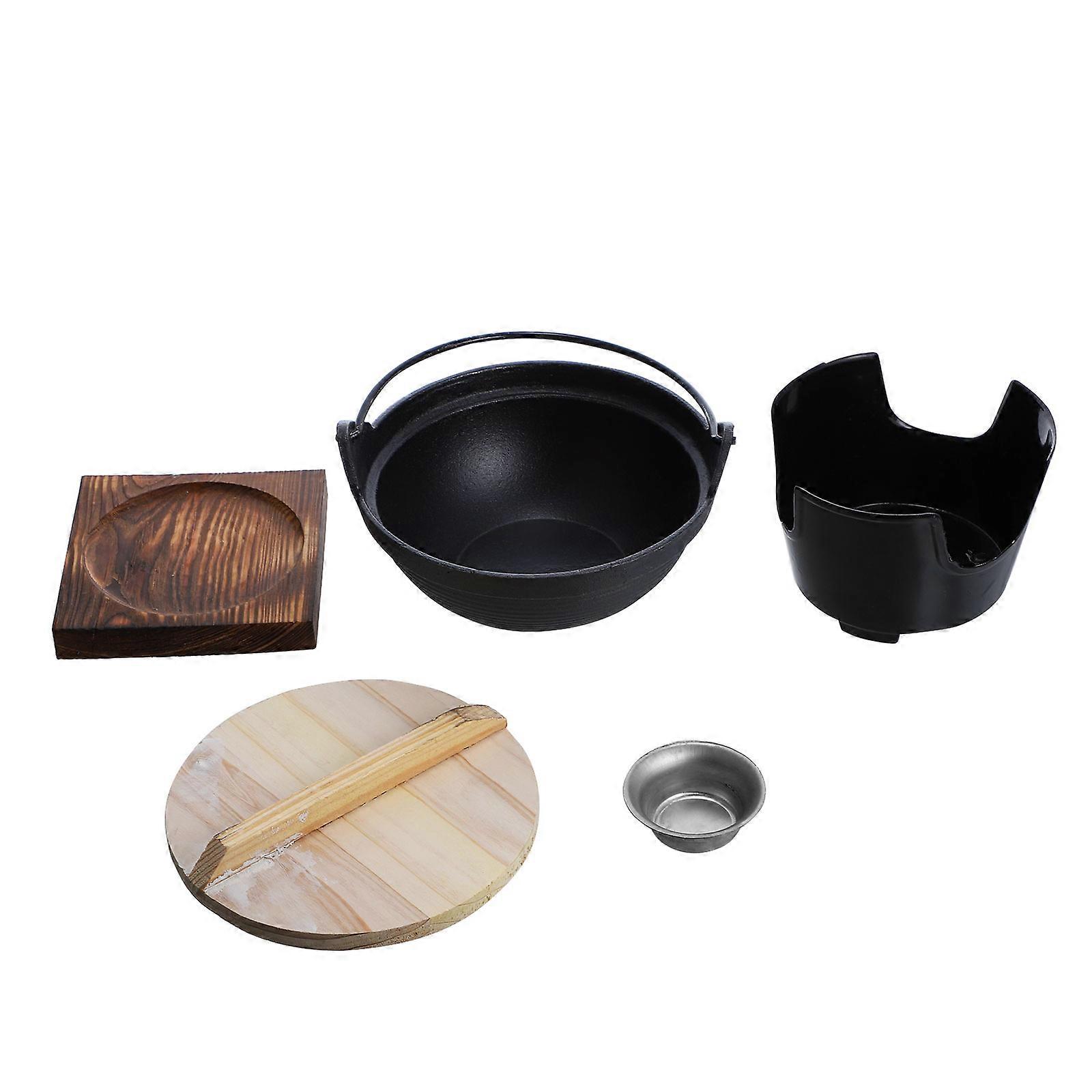 Camping Pot for Hiking Cookware Made of Synthetic Material Black Color Portable and Lightweight